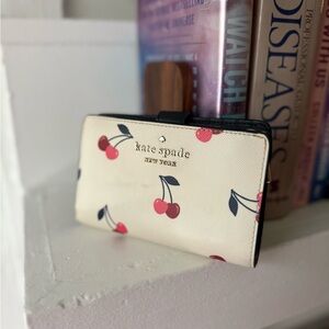 Kate Spade Cream Wallet with Cherry Design